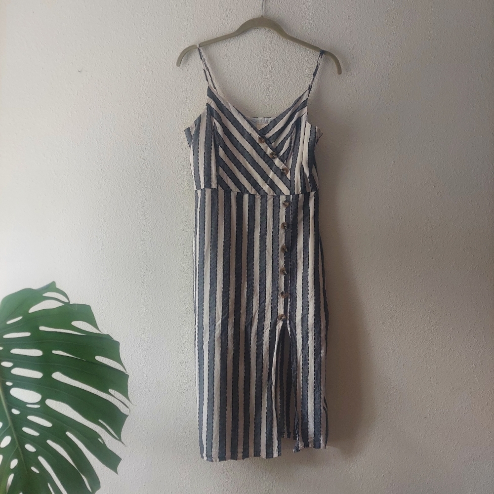 Harper Heritage Stripe Button Front Dress